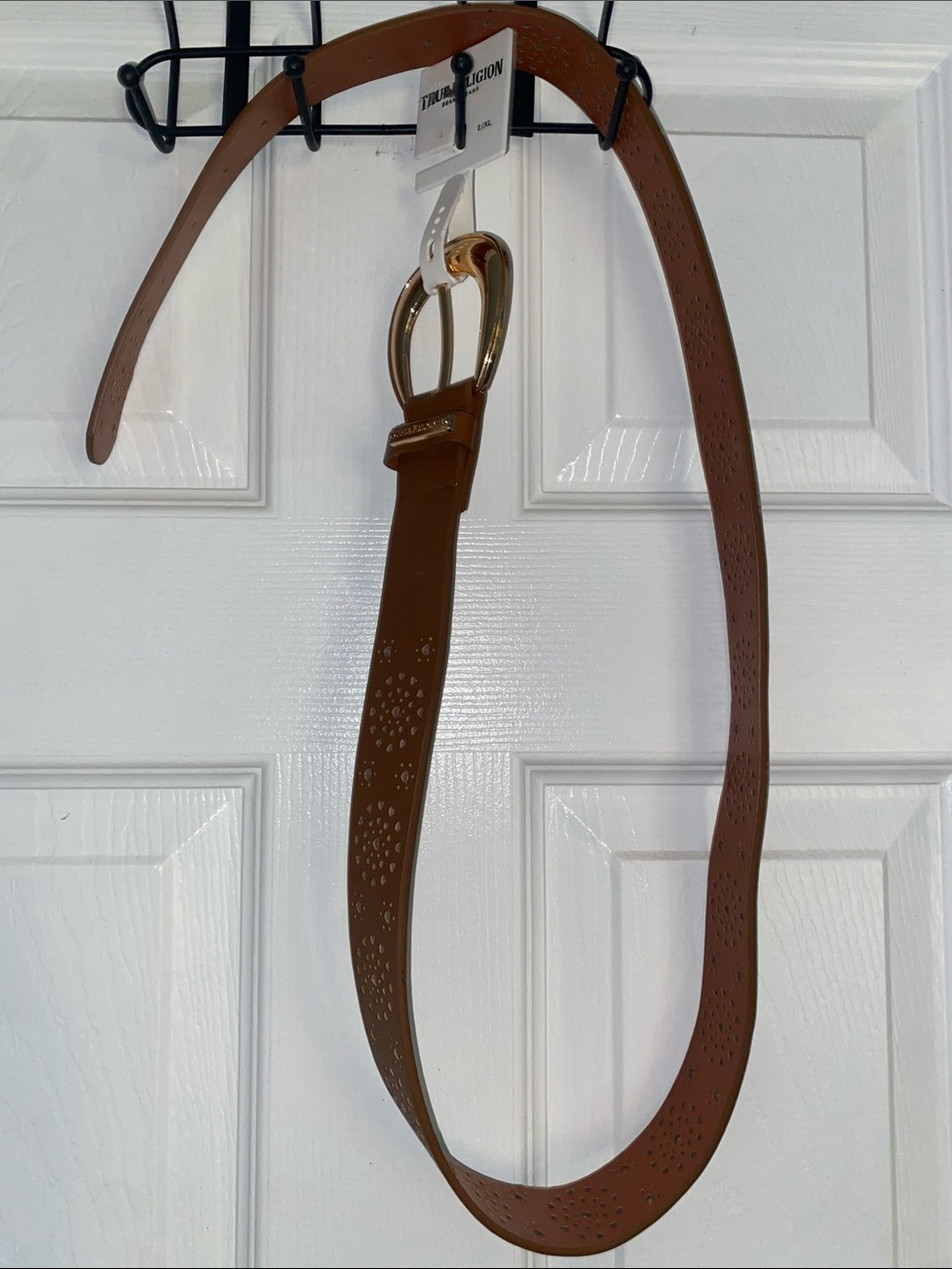 True Religion Brown Belt with Gold Buckle